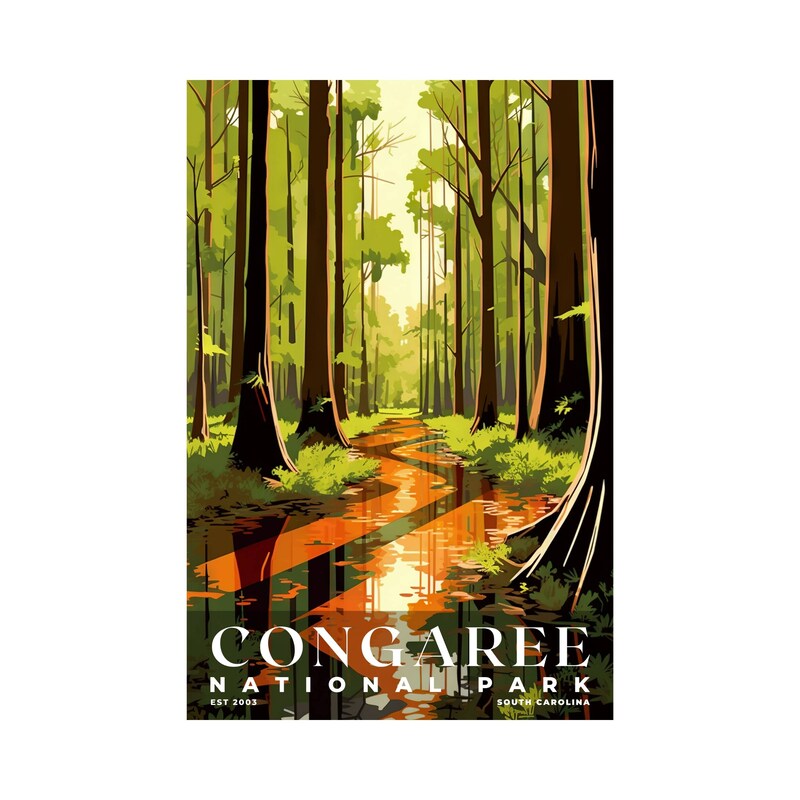 Congaree National Park Poster, Travel Art, Office Poster, Home Decor | S3